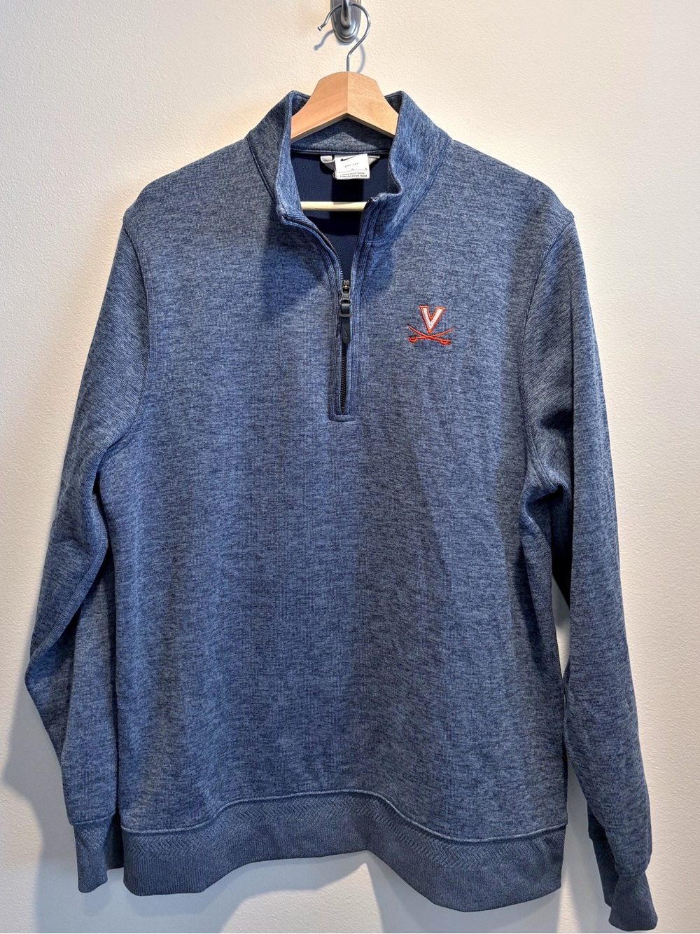 Nike || UVA Virginia Cavaliers Embroidered 1/2 Zip Golf Pullover Sweater Blue L